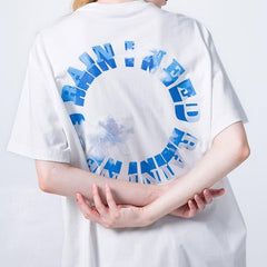 Camiseta extragrande con estampado de letras de lluvia estética Egirl
