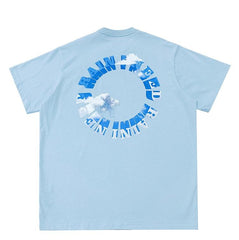 Camiseta extragrande con estampado de letras de lluvia estética Egirl