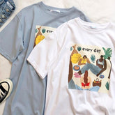 Camiseta extragrande con estampado de pintura abstracta Every Day