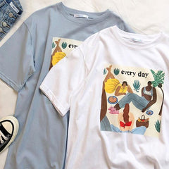 Camiseta extragrande con estampado de pintura abstracta Every Day