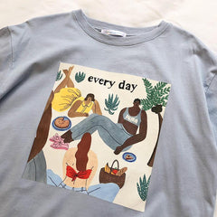 Camiseta extragrande con estampado de pintura abstracta Every Day