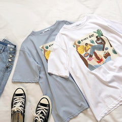 Camiseta extragrande con estampado de pintura abstracta Every Day