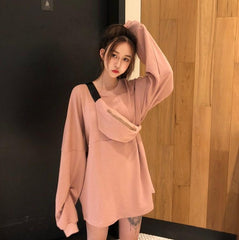 Sudadera informal holgada de manga extra larga