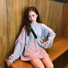 Sudadera informal holgada de manga extra larga