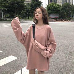 Sudadera informal holgada de manga extra larga