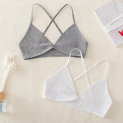 Flachgestrickter dünner Bralette-BH mit Riemchen