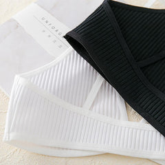 Flachgestrickter dünner Bralette-BH mit Riemchen