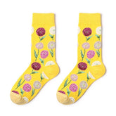 Socken mit Blumen- und Vogelmuster