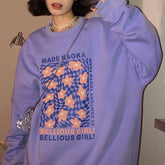 Oversize-Sweatshirt mit Blumen-Karomuster