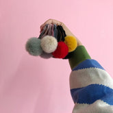 Banda para el cabello de goma colorida con forma de bola suave y esponjosa