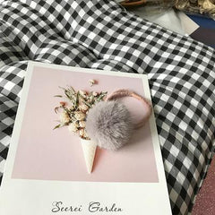 Banda para el cabello de goma colorida con forma de bola suave y esponjosa