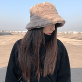 Sombrero de pescador cálido y esponjoso para adolescentes