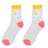Calcetines transparentes con bordado de comida