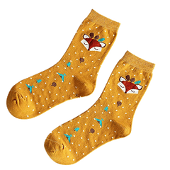 Calcetines de algodón amarillo Foxy