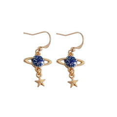 Glitter Starurn Planets Metallic Kawaii Earrings