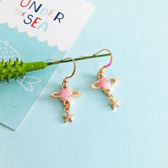 Glitter Starurn Planets Metallic Kawaii Earrings