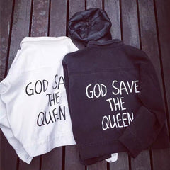 Chaqueta vaquera de Dios salve a la reina