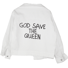 Chaqueta vaquera de Dios salve a la reina