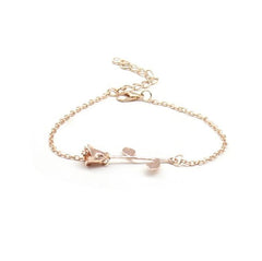 Pulsera fina y elegante con cadena de rosas en oro, plata y rosa