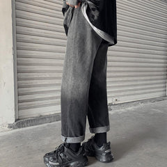 Gradient Washed High Waist Straight Jeans