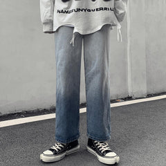 Gradient Washed High Waist Straight Jeans