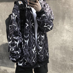 Lockeres Sweatshirt mit Graffiti-Print und Kapuze für Teenager