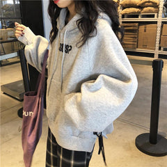 Sudadera con capucha de Jesús de gran tamaño con lazo azul grisáceo