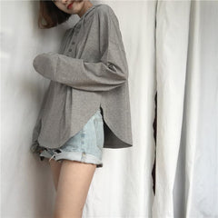 Grau Rosa Weiß Leicht Sommer Kurz Baumwolle Langarm Hoodie