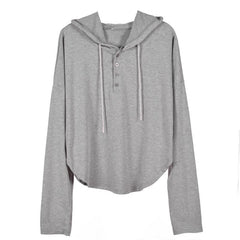 Grau Rosa Weiß Leicht Sommer Kurz Baumwolle Langarm Hoodie