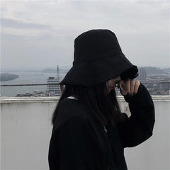 Grunge 90S Black Denim Bucket Hat