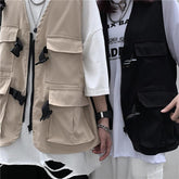 Grunge Aesthetic Cargo Tooling Loose Vest