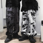 Grunge Tie Dye Pattern Oversized Pants With Pockets