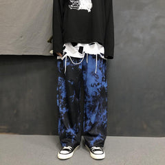 Grunge Tie Dye Pattern Straight Oversized Pants