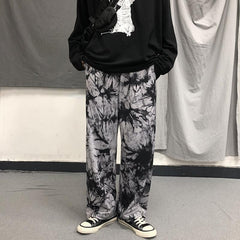 Grunge Tie Dye Pattern Straight Oversized Pants
