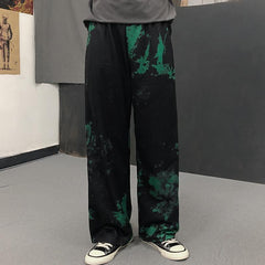 Grunge Tie Dye Pattern Straight Oversized Pants