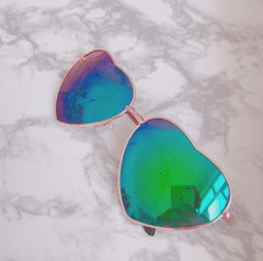 Gafas de sol Lolita con forma de corazón, coloridas y degradadas