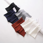 High Waist Stretch Solid Colors Retro Shorts