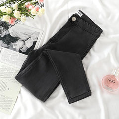 High Waist Velvet Inside Stretchy Skinny Denim Jeans