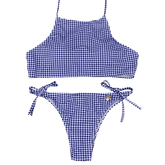 Holiday Beach Plaid Open Bikini