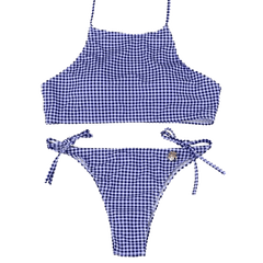 Holiday Beach Plaid Open Bikini