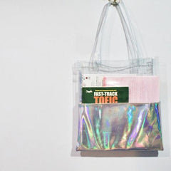 Hologram Laser Transparent Half Tote Bag