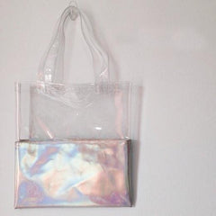 Hologram Laser Transparent Half Tote Bag