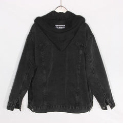 Hooded Faux Fur Lining Denim Jacket