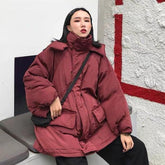 Huge Coat Elastic Waist Thick Cotton Loose Long Jacket