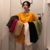 Huge Oversized Round Neck Solid Colors T-Shirt