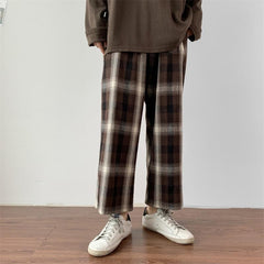 Huge Plaid Vintage Elastic Waist Oversized Pants