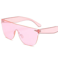 Gafas de sol de plástico transparente de colores con montura cuadrada enorme