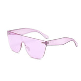Huge Square Frame Colorful Transparent Plastic Sunglasses