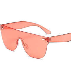 Gafas de sol de plástico transparente de colores con montura cuadrada enorme