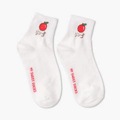 Kawaii Fruits Flat Knit White Socks